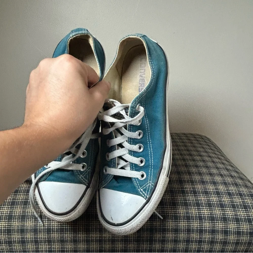 Converse‎ Chuck Taylor Low Top Teal Canvas Sneakers Shoes Mens 5 Womens 7 - Picture 2 of 5